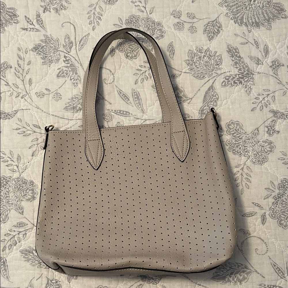Steve Madden Taupe Perforated Tote Bag